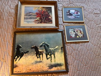 Four Vintage Framed Wall Art - BL46
