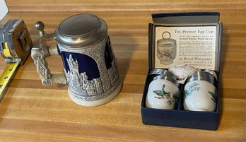 Royal Worcester Egg Coddlers And A Stein