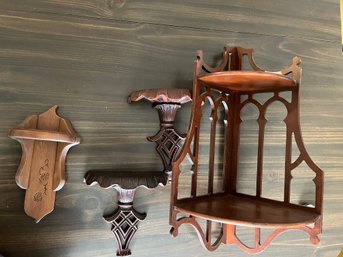 Two Wall Sconces And Display Shelves -  L154