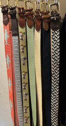 10 Mens Belts Sizes 38-42 Includes PGA, Greg Norman Shark, Etc - 1cl10