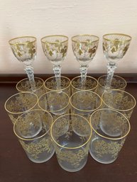 Vintage Gold & Glass Barware - 105
