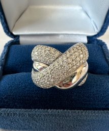 18k 750 White Gold SONYA B Diamond Wide Band Ring A REAL STUNNER - 7