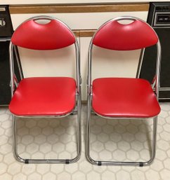 Retro Folding Red Chairs