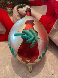 Handblown Teardrop Glass Vintage Santa Claus Ornament - 19