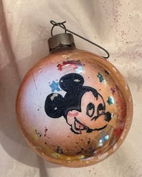 1950s Mickey Mouse Glass Double Faced Ornament - 27