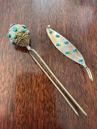 Victorian Hair Pin And Vintage Winward 12k Gold Filled Brooch - 10