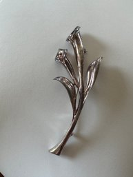 Designer Christopher Krypell Calla Lily Pin 14k & 925 - 9