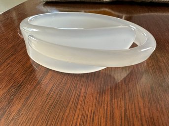 Vintage Clear Modernist Thick Lucite Coil Bangle Bracelet - 23