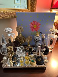 Vintage And Newer Perfume Collection With Tray And Box - B4