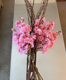 Loose Pussy Willows And Single Stem Pink Silk Flowers - 23