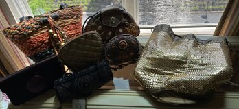 Earth Tone Collection Of 7 Bags Includes Beaded And Straw - B27