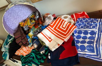 Assorted Scarf Collection Including Vera Talbots Bill Blass - B30