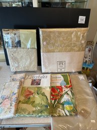 5 New Tablecloths In Various Sizes And 3 Packages Of New Napkins  - 2D34