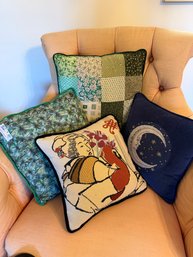 4 Pillows: 2 Patchwork, 2 Needlepoint - 74