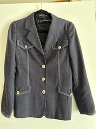 Louis Feraud Blazer Blue Hounds Tooth Authentic Buttons - MB2