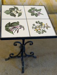 Tile Top Wrought Iron Accent Table - 84