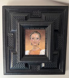 Original Oil Painting In Heavy Wide Indonesian Crafted Wooden Frame - MB12