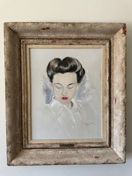 Benton Elliott Signed Art With Linen Mat And Wide Textured Frame - MB15