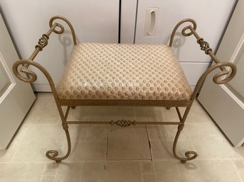 Vanity Stool With Upholstered Fabric (still Covered In Plastic)
