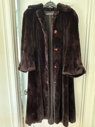 Ladies Sheared Beaver Long Fur Coat - 2b
