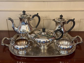 Marlboro Old English Reproduction EB Copper Silver-plated Tea And Coffee Service 6 Pc Lot - Dr1