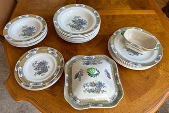 Copeland Spode Porcelain Asian Basket China 30 Pcs - DR24