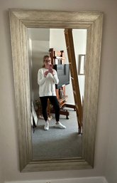 Tall Pewter Colored Beveled Wall Mirror - 1B1