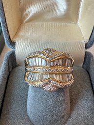 14k Yellow Gold Diamond Crown Style Ring - 11