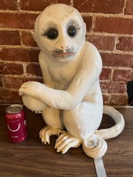 VERY RARE AND VERY LARGE Italian Glazed Ceramic White Monkey - 1