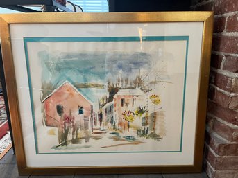 Large Alfred Birdsey 20th Century Watercolor Painting In Wood Frame - 7