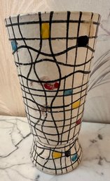 Bitossi From Italy Wobbly Mondrian Glazed Vase - Lv6