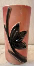 1950s Royal Copley Pink Glazed Black Lotus Vase - Lv7