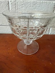 Vintage 5 Inch Divided Glass Pedestal Candy Dish - #7
