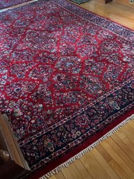 Large Antique Karastan Red Sarouk  Wool Rug - F4