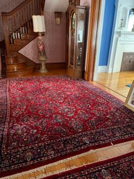 Large Antique Karastan Red Sarouk Wool Rug - F3