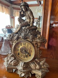 Antique Figural Mantel Clock Likely An Ansonia Model - 22
