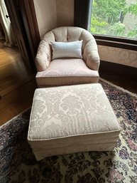 Comfy Pretty Lexington Furniture Pink Upholstered Chair And Ottoman -bd2-3