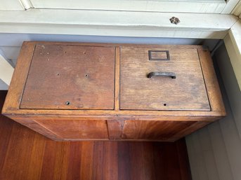Antique C.S.C. Wooden Two Drawer Filing Cabinet -P8