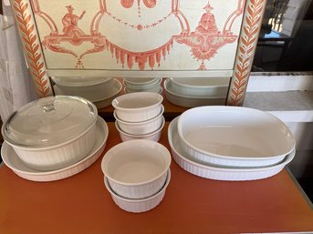 French White Corning 9 Pc Collection - Includes One Covered Casserole