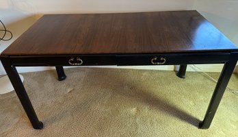 Large Two Toned Wooden Desk With 2 Drawers - F3