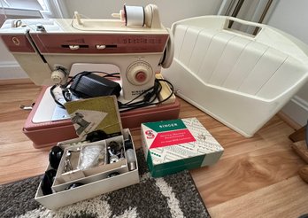 Vintage Singer Merritt 2404 Sewing Machine With Attachments And Case - Fb6
