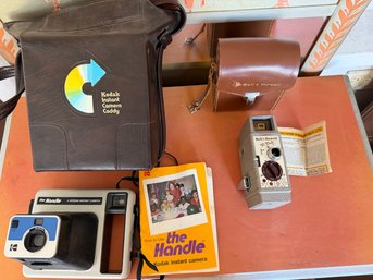 Two Vintage Cameras  - Bell And Howell 220 8 MM Movie And Kodak Instant Camera - S48