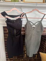 Bebe Green & Black Bandage Dresses Size S/P