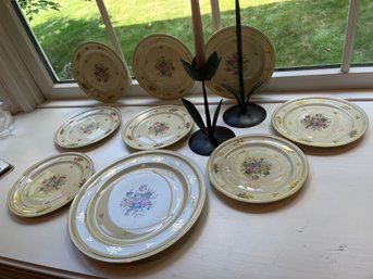 1930s-1940s Edwin Knowles China Co Floral Porcelain 11 Pc Lot - K5