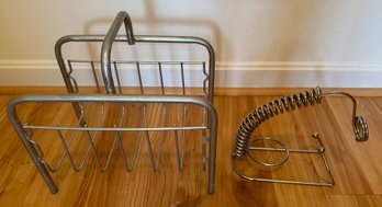 Metal Magazine Rack And Wine Bottle Holder - Bb16