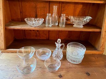 Lot Of 13 Pieces: Glassware Includes Gravy Boat - K12