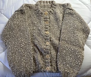 Handmade Knit Taupe Cardigan - 37