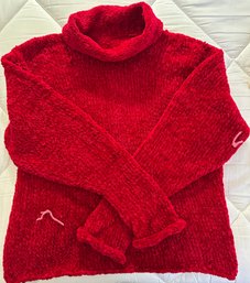 Handmade Red Sweater With Pink Ties - 40