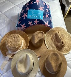 5 Straw Hats And Scout Recycling Bag - 56