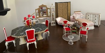 Large Assortment Of Doll House Furniture: Baby Grand Piano, Mirrored Vanity, Etc - 59